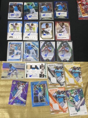 2019-21 Monte Harrison Auto + Patch + # d + RC Color 21 Card Lot Autograph