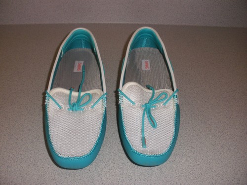 NIB WOMEN'S LACE LOAFER SWIMS US 10 EUR 40 TURQUOISE/WHITE - Picture 2 of 5
