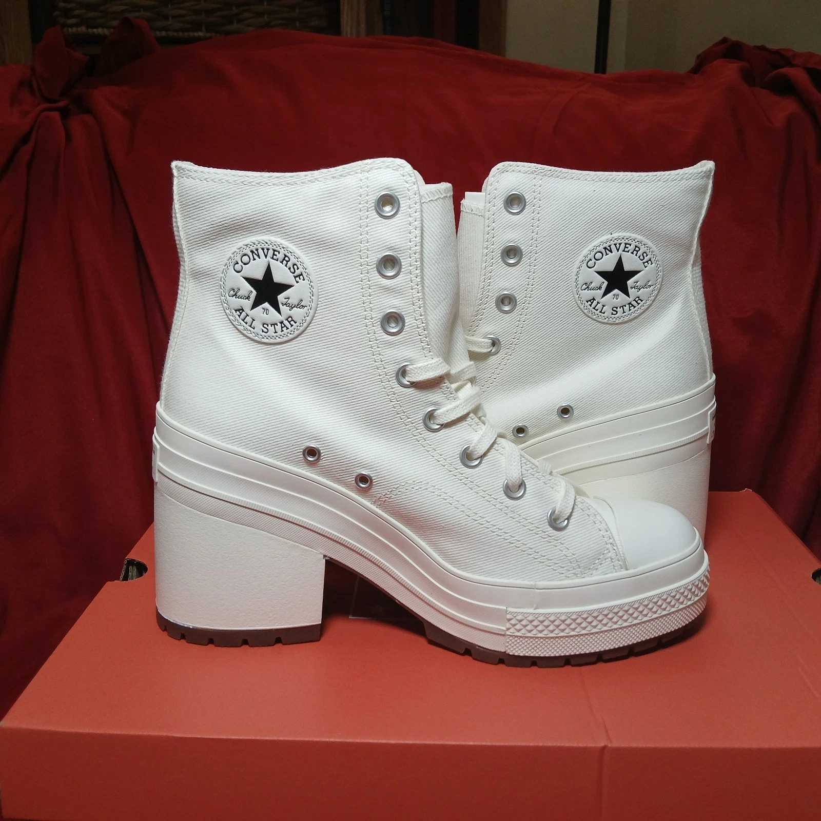 Sneakers Converse Chuck 70 De Luxe con tacco platform in grigio NUOVE