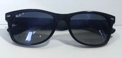 Ray-Ban RB2132 New Wayfarer 601-S/78 Polarised Sunglasses Black 55mm Italy
