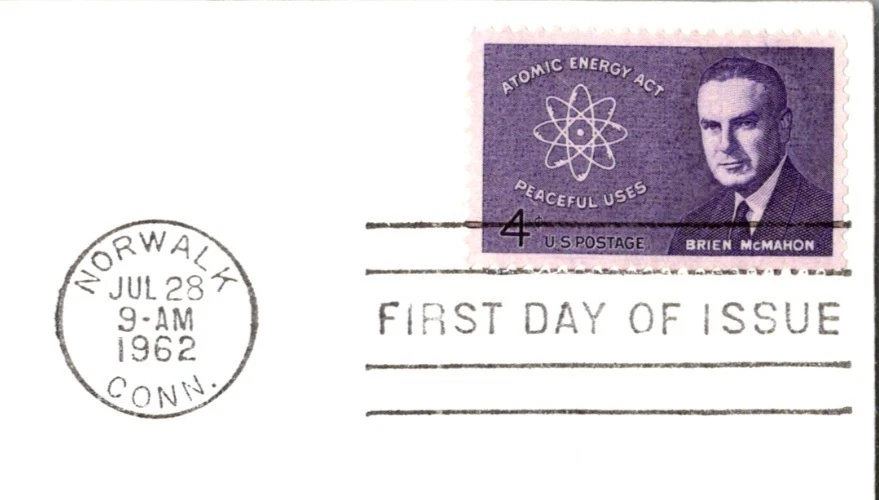 Vintage FDC Scott #1200 Artmaster Brien McMahon Senator Nuclear Policy c1962 - Image 2 of 3