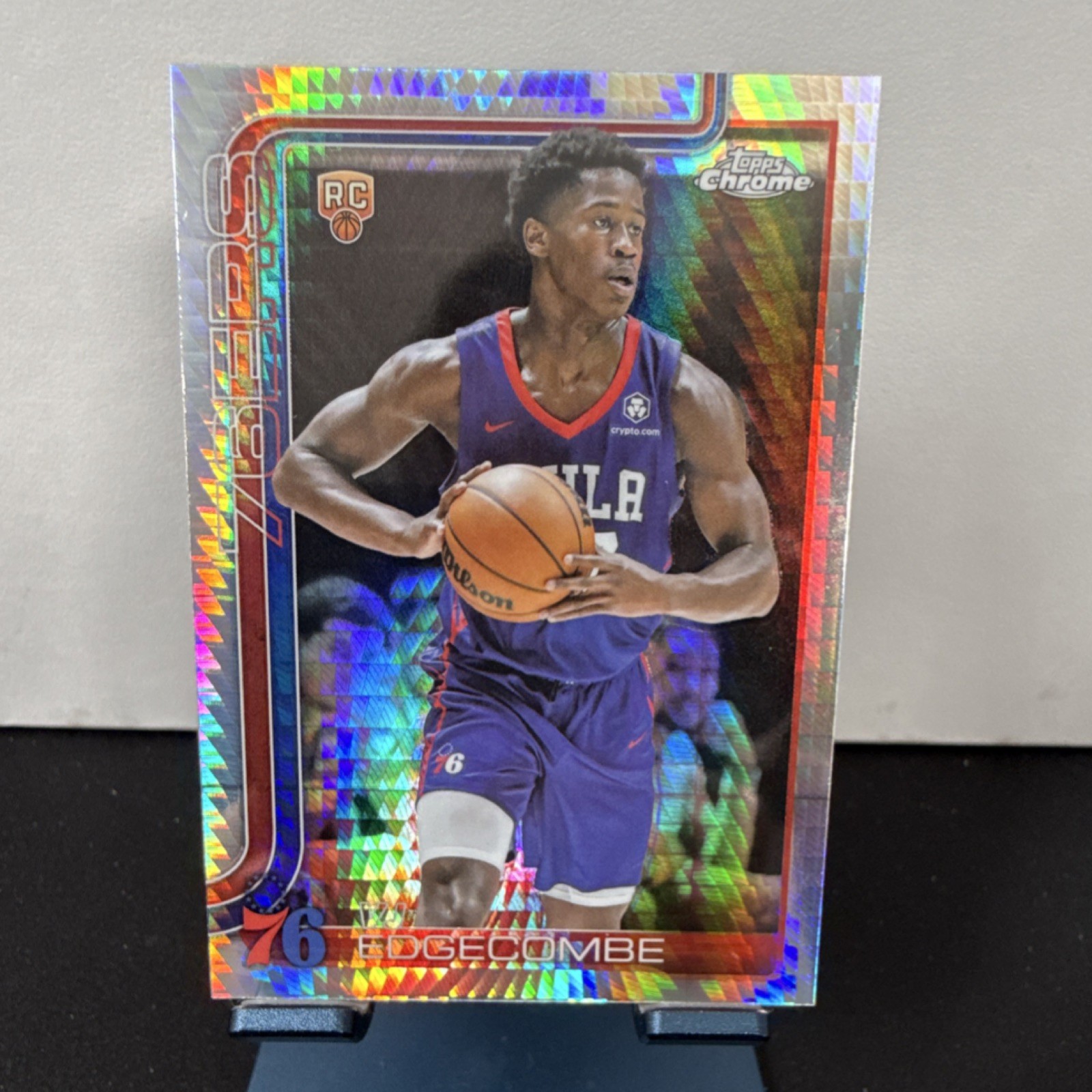 2025 Topps Chrome Rookie VJ Edgecombe Philadelphia 76ers #253
