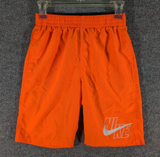 Nike Bright Orange Swim Trunks Board Shorts Bottoms Drawstring Youth XL 13-15