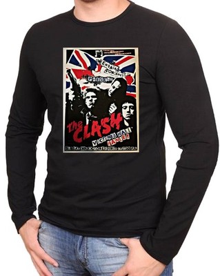 The Clash Rock Music Logo schwarz T-Shirt Langarmshirts -1265 -SW- LA