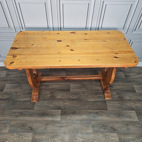 Retro Vintage Solid Wooden Pine Dining Table - Country Farmhouse Refectory Style - Picture 17 of 24