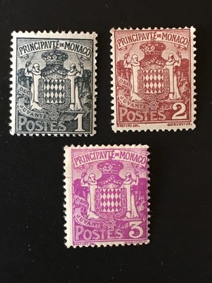 FRANKREICH EUROPA MONACO BRIEFMARKEN MNL ORIGINAL GUMMI 3VAL 1,2,3 M6144