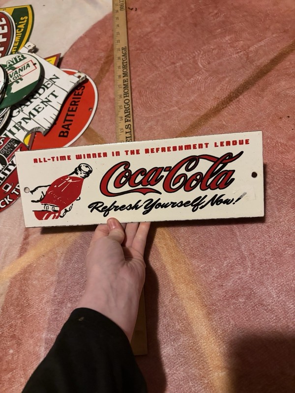 Porcelain White Coca Cola Sign