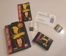 MTV's Beavis and Butt-Head SEGA Genesis COMPLETE w/ Pin & Tattoo