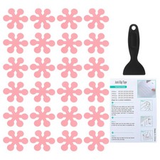24 Pcs Snowflake Bathtub Non Slip Stickers 3.15x3.15 Inch, Pink