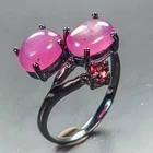 Antique jewelry Ruby Ring 925 Sterling Silver Size 6 /R468054
