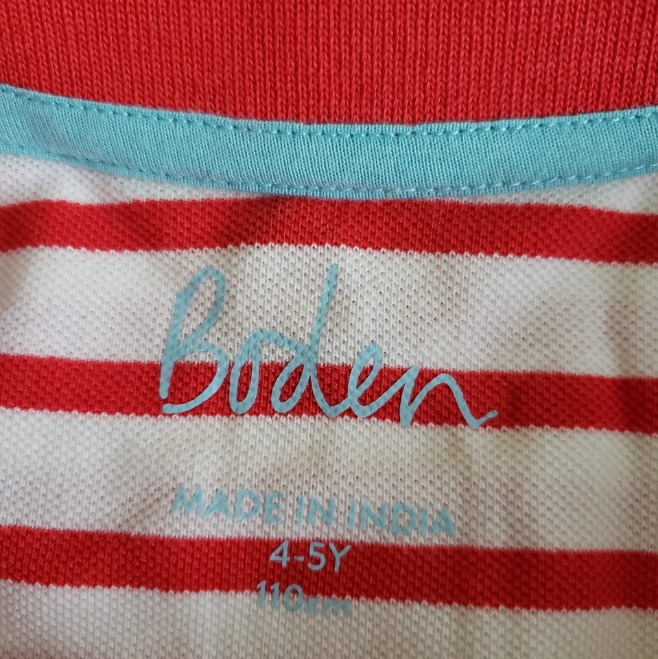 Mini Boden Boy's Embroidered Polo Shirt in Red/Ivory Sharks Sizes 4-5, 5-6, 8-9 - Image 4 of 4