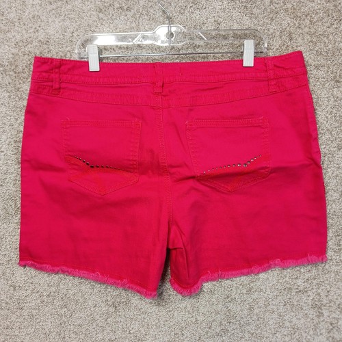 Fashion Bug Shorts Womens 20W Frayed Hem Stretch Denim Studded Pockets Casual - Photo 2/8