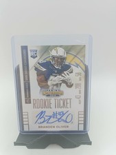2014 Panini Contenders Branden Oliver Rookie Ticket Autographed card #215. rookie card picture