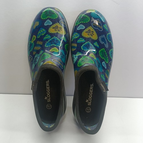 Sloggers Women's Size 11 Blue Hearts Paw Prints Waterproof Gardening Shoes