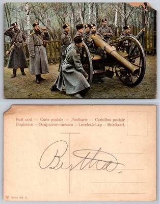 Soldiers Loading Cannon Forest Scene Postcard