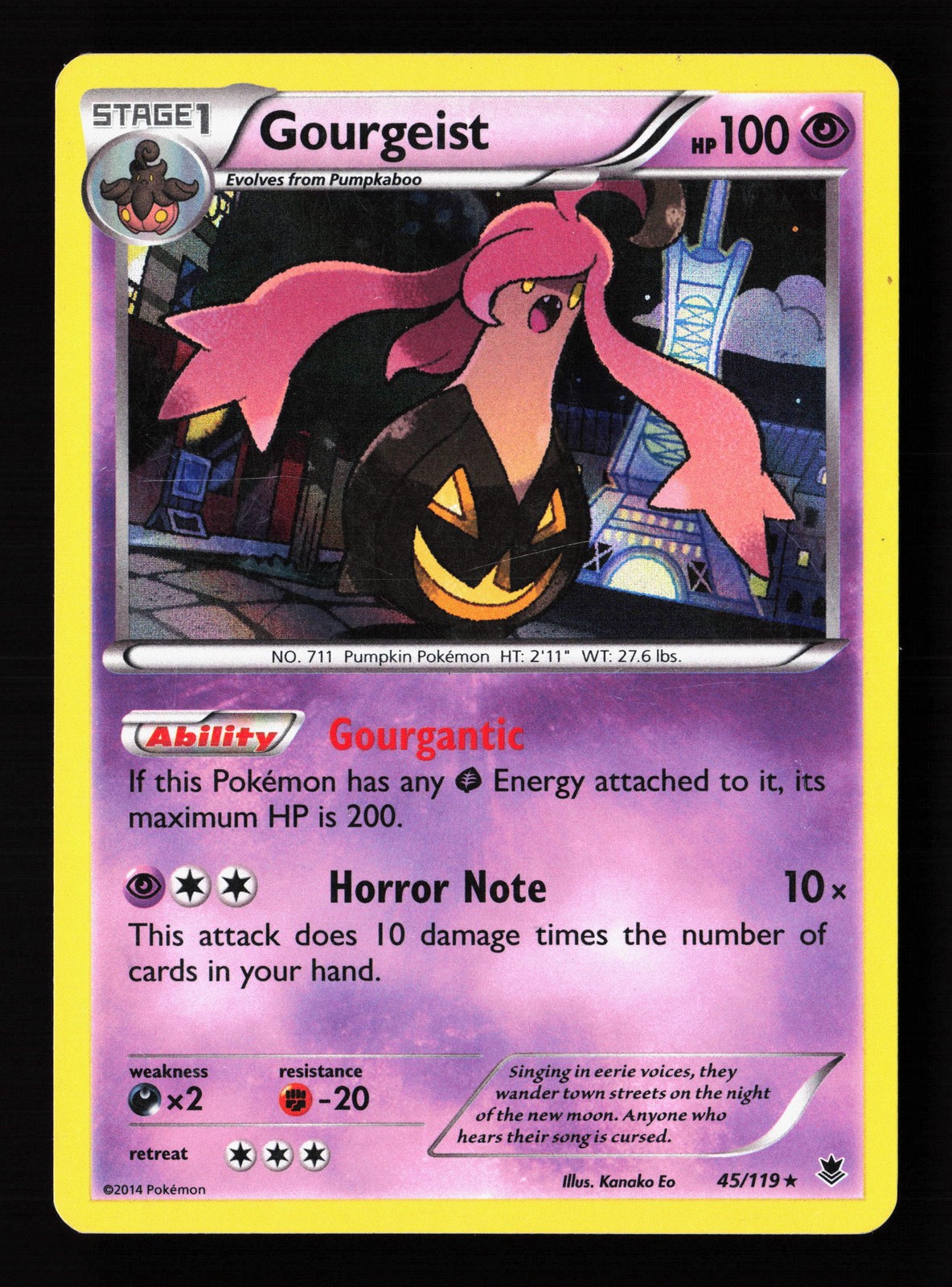 Gourgeist 45/119 Holofoil Phantom Forces Pokemon Card -A2