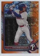 2022 Bowman Chrome Prospects Orange Shimmer Refractor 10/25 Yhoswar Garcia 16zo