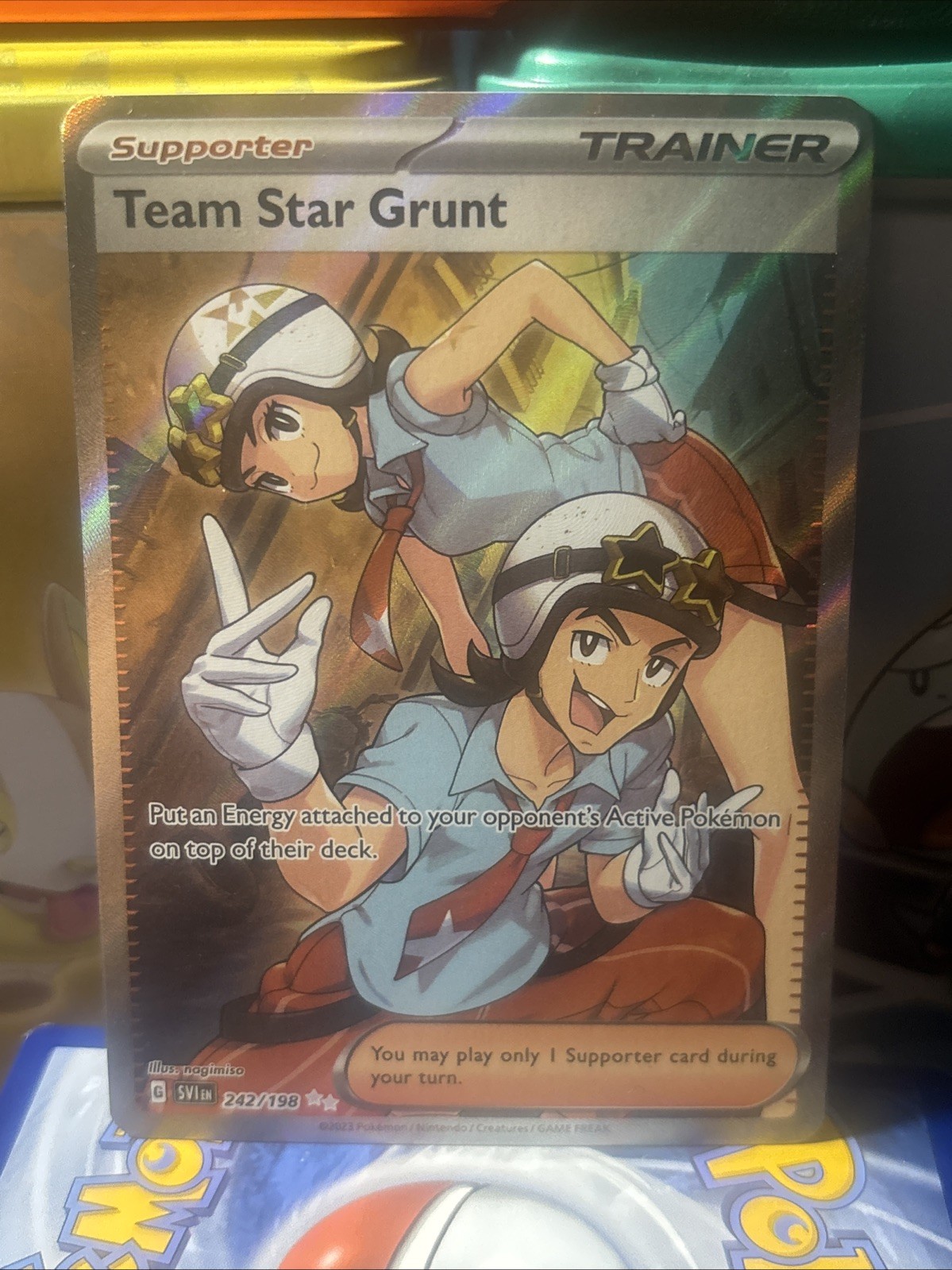 Pokemon Scarlet & Violet Team Star Grunt 242/198 Full Art Trainer Secret Rare