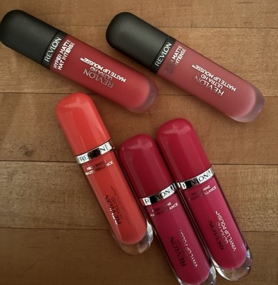 Revlon Ultra HD Vinyl Lip Polish & HD Matte Lip Mousse~LOT OF 5~ One Repeat~NEW