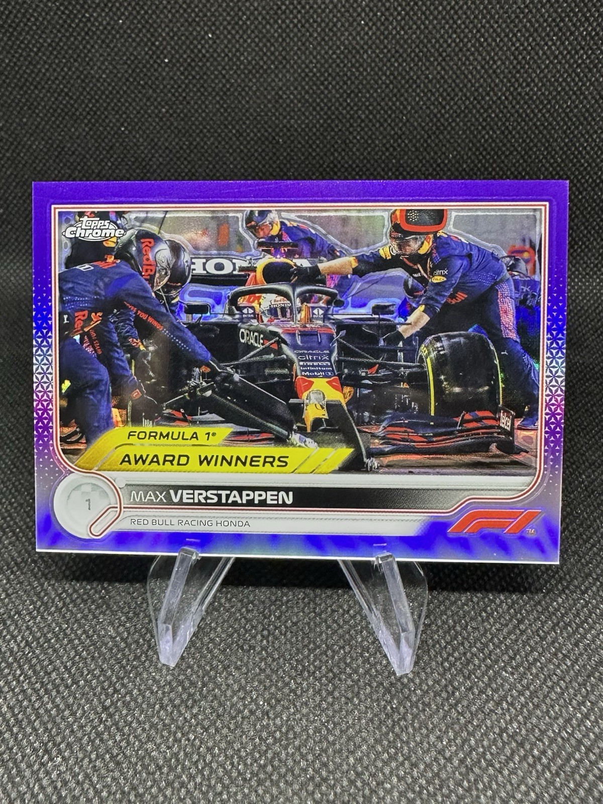2022 Topps Chrome Formula 1 F1 #196 Max Verstappen Purple Refractor /399