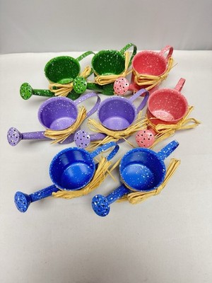Lot Of 8 Vtg Easter Speckled Watering Can Decorations Crafting NOS! 1.5  Taiwan 