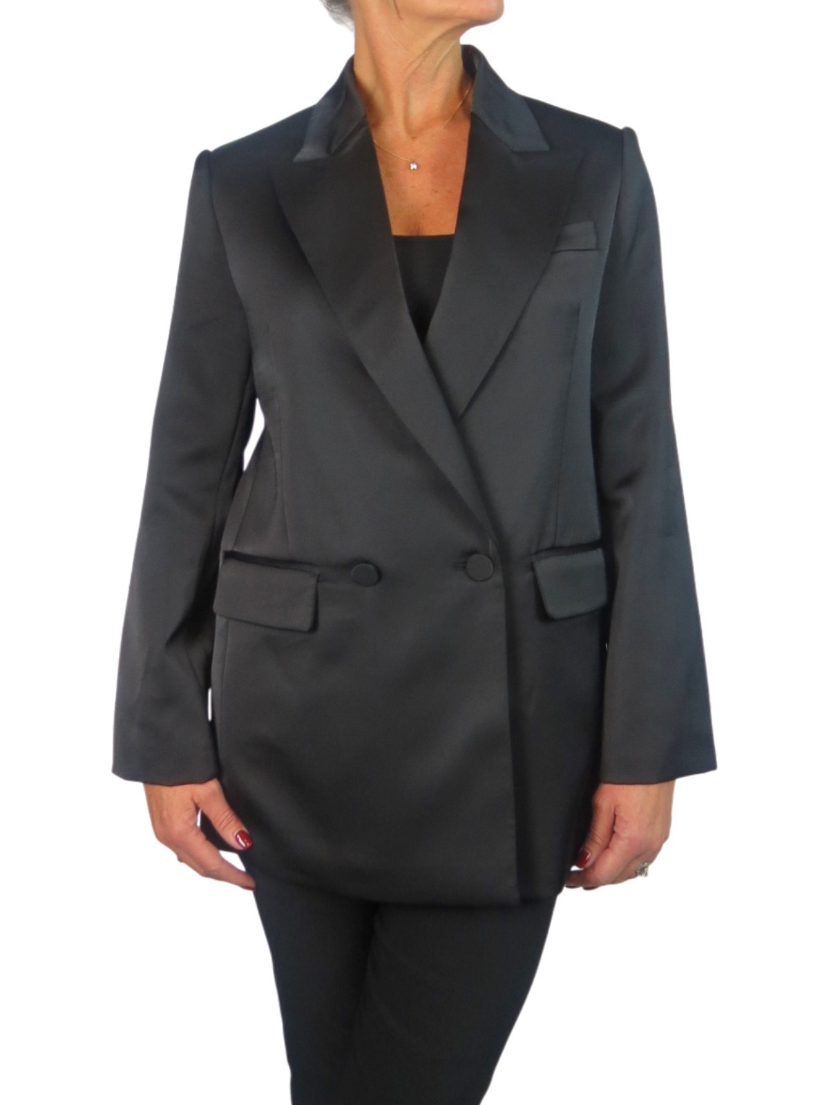 Women's Fully Lined Oversized Satin Blazer Smart Evening Jacket Washable 10-20