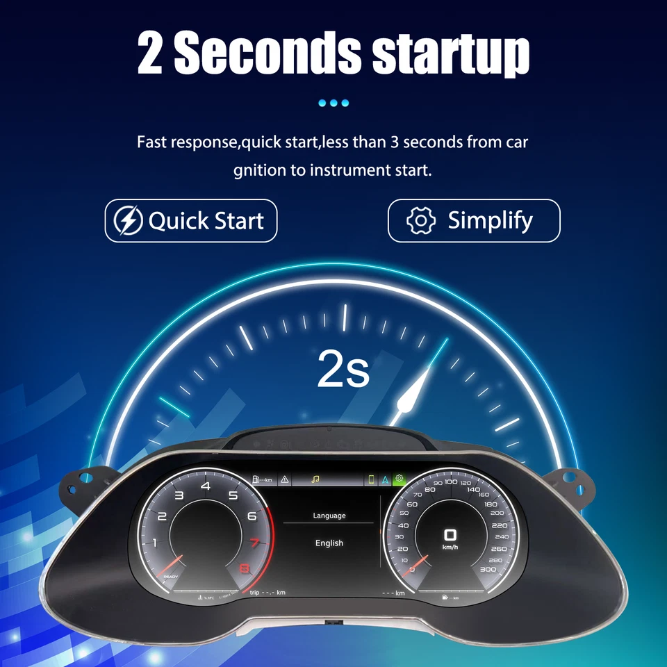 Digital Gauges Dashboard Speedometer Instrument Cluster For Audi A4 2013-2016 Foto 3 de 4