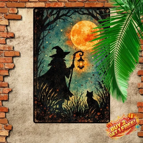 Witch's Garden Iron Wall Art Decor Vintage Metal Tin Sign 8x12