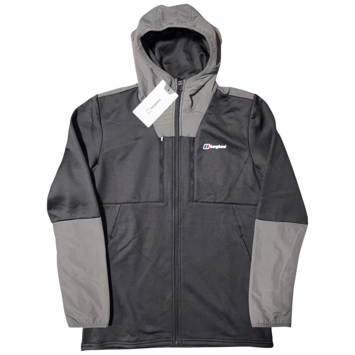 Berghaus Kids Full Zip Hoodie Talus Black Grey Hooded (RRP £55