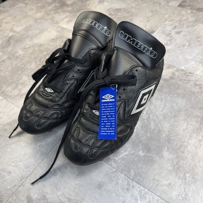 Vintage Umbro Soccer Cleats Men's Size 12 Black Leather Football Boots NWT 
