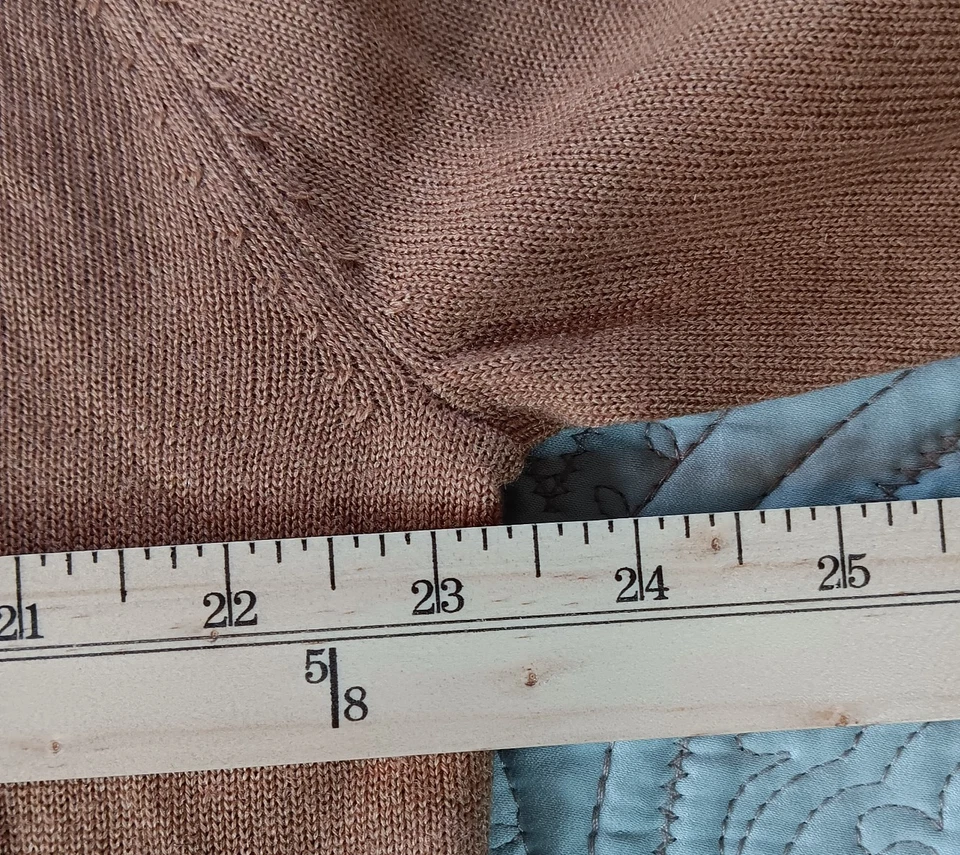 Linea Uomo Sweater XXL Mens Wool Blend Tan Stretch Long Sleeve Pullover Soft - Image 4 of 4