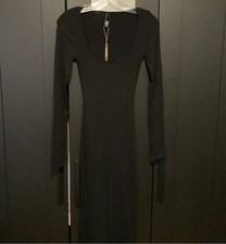 SKIMS Soft Lounge Long Sleeve Dress Onyx Size XS