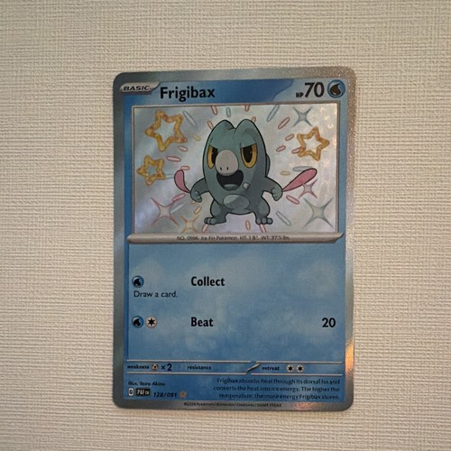 Pokemon Frigibax 128/091 Shiny Holo Rare Sv: Paldean Fates