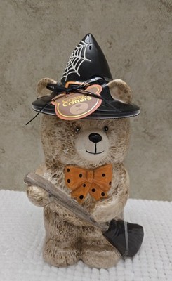  HALLOWEEN CREEPY CRITTERS PUMPKIN BEAR COOKIE JAR NWT