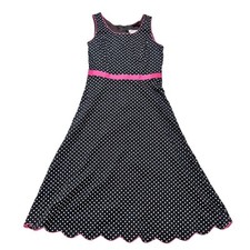 Coldwater Creek Women's Polka Dot Maxi Dress Size 8 Petite Vtg rockabilly USA