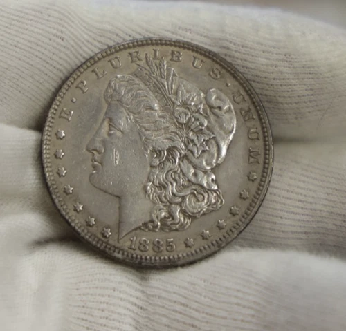 1885 US Morgan Silver Dollar $1 AU Details (Polished)
