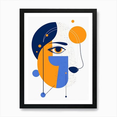 Abstraktes Portrait einer Frau 112 Ar gerahmtes Wandbild Poster Leinwanddruck Bild