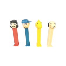 Set Of Four Peanuts Gang Pez Dispensers Charlie Brown Lucy Snoopy Woodstock