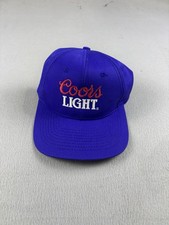 Vintage Coors Light Hat Snapback Cap Blue Beer Alcohol Promo Embroidered 90s