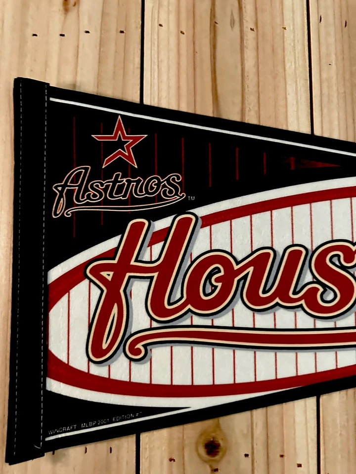 HOUSTON ASTROS FULL-SIZE MLB FELT PENNANT 29.5x12 INCHES 2001 WINCRAFT   - Image 3 of 3