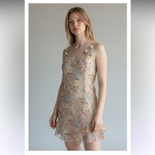 Vintage Floral sheer chemise lingerie with flowers detailing 70s vibes