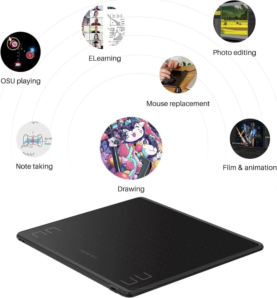 HS64 Graphic Tablet 6Inch Drawing Tablets Digital Pen Pad Writing ...