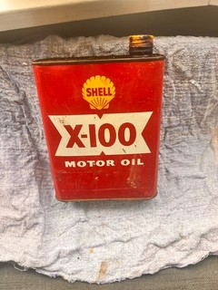 Full Vintage Automobilia SHELL X 100 Motor Oil Can