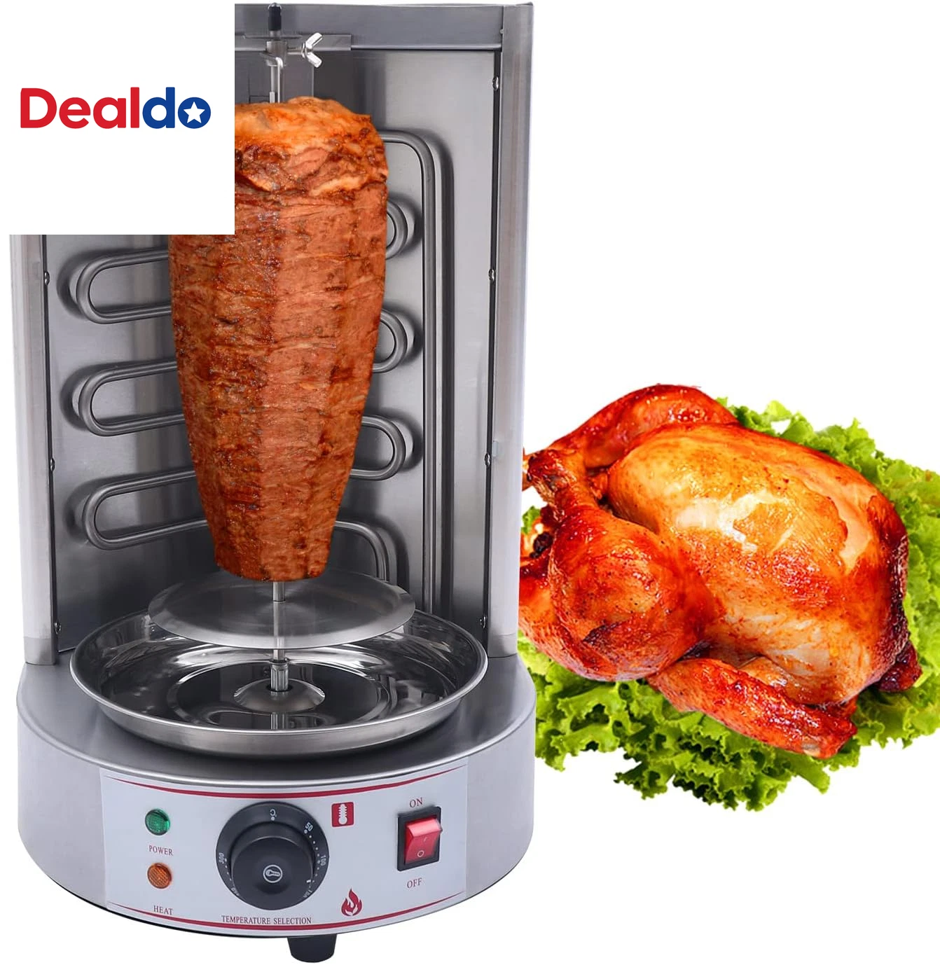 Electric Shawarma Grill Vertical Rotisserie Oven Broiler Gyro Doner Kebab Machin