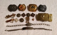 Boy Girls Club Cub Scout Lot Pin ID Bracelet Slide Buckel Tie Lapel BSA LOT A1++