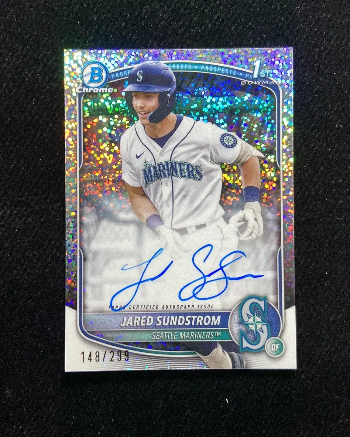 2025 Topps Bowman Chrome Prospects Speckle Jared Sundstrom 1st Auto 148/299 OC66