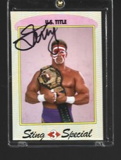 THE ICON   STING  signed WCW MAGAZINE  Wrestling Card w/COA us title