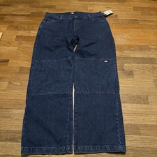 NWT Dickies Double Knee Carpenter Jeans Loose Fit Men  s Dark Wash 36x32