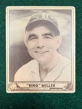 1940 Play Ball - Bing Miller #137 Detroit Tigers VG Superman Back, corner wear