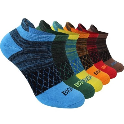 BIOAUM Cushioned Men's Ankle Socks, 6 Pairs Large, (B-multicoloured)-6 